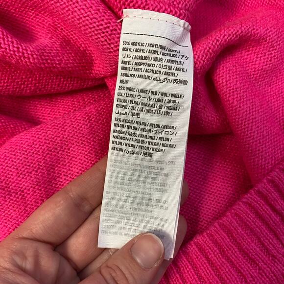 Abercrombie & Fitch Wool Blend Sweater Womens Size M Hot Pink Preppy‎ - Picture 7 of 10